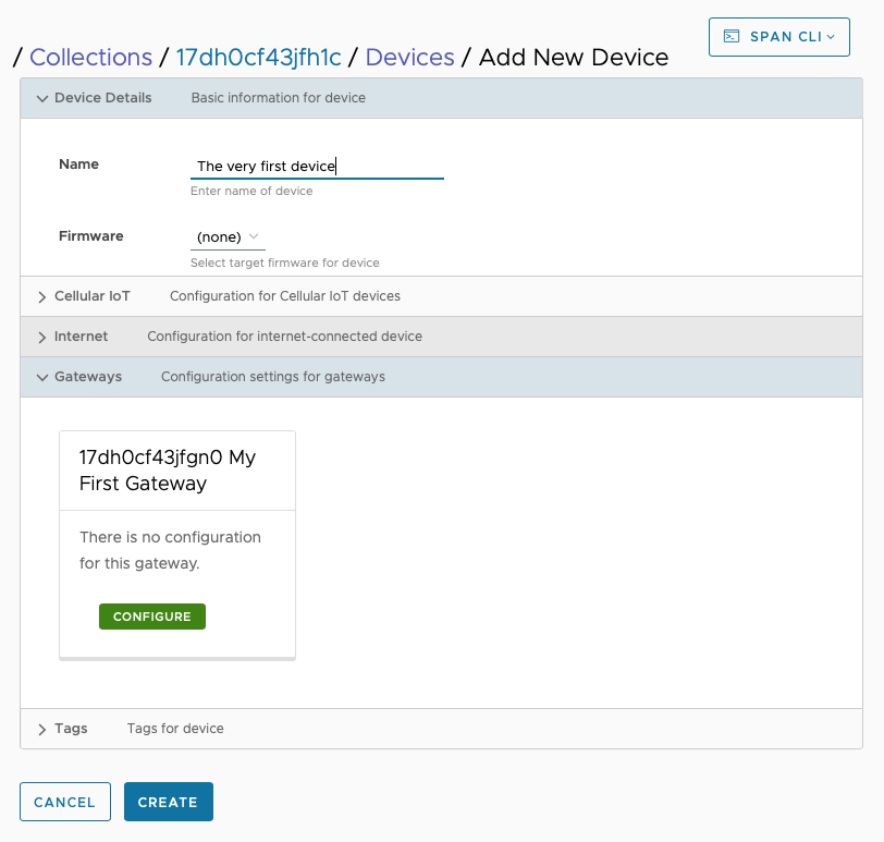 Configure gateway