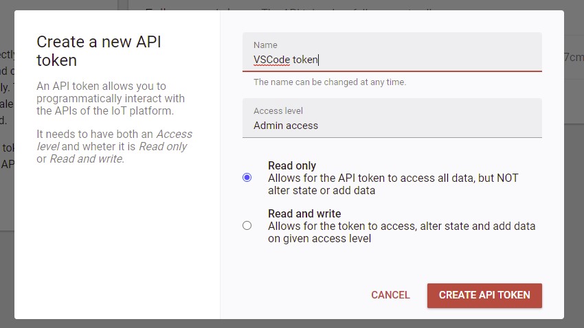 Create your API token