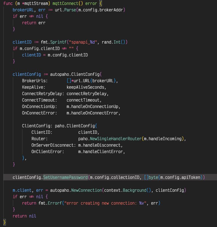 MQTT broker code