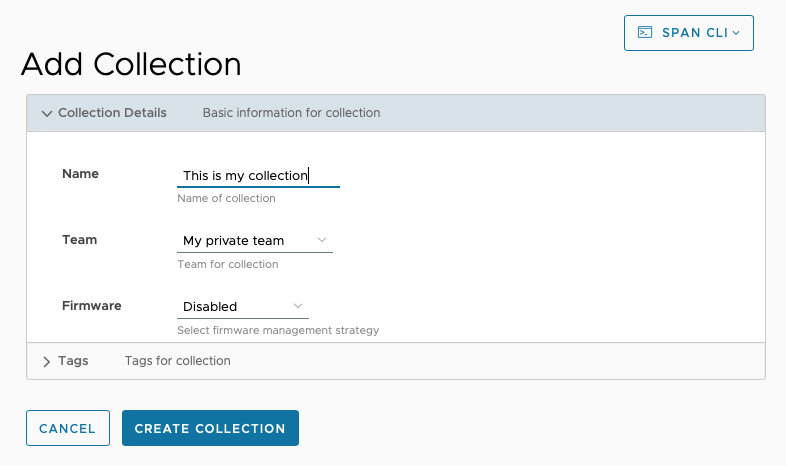 Add a new collection