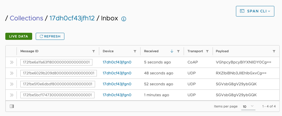 View live data
